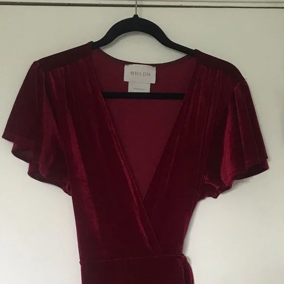 BHLDN Red Lush Velvet Maxi Dress for Cocktail or Bridesmaid | Size XL - Picture 4 of 4